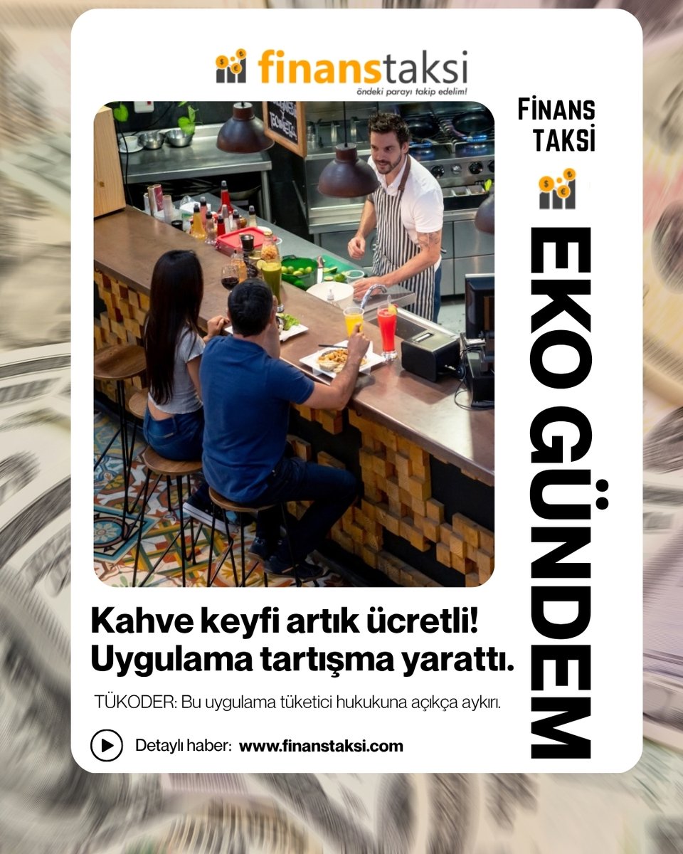 FinansTaksi's tweet image. 🚨 Kafelerde “masa kullanım ücreti” dönemi!
İstanbul’daki bazı işletmeler, ilk siparişin ardından ek sipariş vermeyen müşterilerden her yarım saat için 50 TL talep etmeye başladı.
⚖️ TÜKODER: “Bu uygulama tüketici hukukuna açıkça aykırı.”
#MasaÜcreti #TÜKODER #TüketiciHakkı