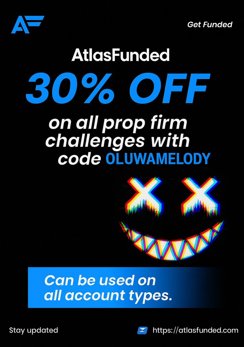 oluwamelodyfx's tweet image. 🚀 Tired of paying before proving your skills?
Atlas Funded is changing the game 👇
✅ Pay After Pass —no upfront fees
💰 Up to 100% profit split
⚡ Payouts in as fast as 12hrs
📉 Cheaper prices than most firms
Start smarter, not harder.
👉 Use code OLUWAMELODY for 30% OFF 🔥