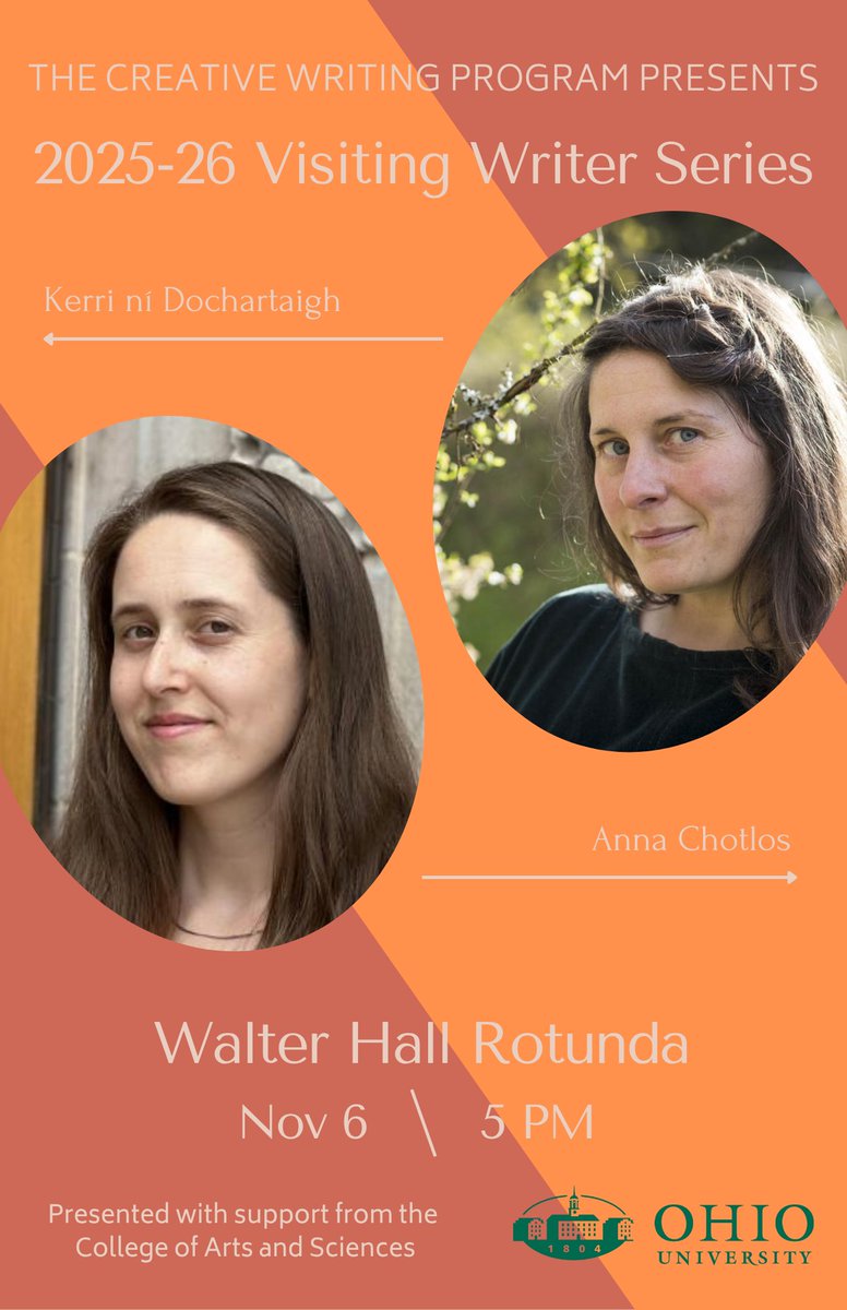 2025-26 Visiting Writer Series: Kerri ní Dochartaigh and Anna Chotlos

For more information: calendar.ohio.edu/event/2025-26-…

.<a href="/ohiou/">Ohio University</a> .<a href="/OHIOartsandsci/">OHIO College of Arts and Sciences</a>