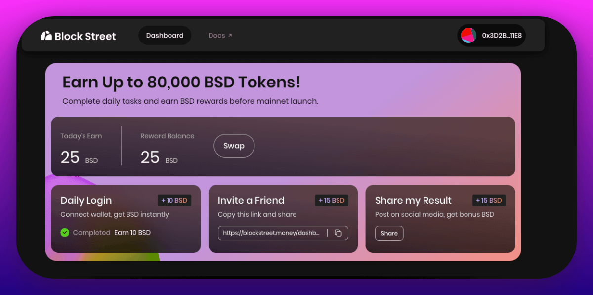 HOMΞR (@homersigma) on Twitter photo 🎯 Block Street - Airdrop Playbook
Raised $11.5M
Running on Monad testnet
💰 Free to interact, no cost
By interacting, you can qualify for the upcoming token airdrop 👇
🔗 Start here: blockstreet.money/dashboard?invi…
Then grab MON test tokens from faucets:
• web3.okx.com/faucet/monad/66 🎯 Block Street - Airdrop Playbook
Raised $11.5M
Running on Monad testnet
💰 Free to interact, no cost
By interacting, you can qualify for the upcoming token airdrop 👇
🔗 Start here: blockstreet.money/dashboard?invi…
Then grab MON test tokens from faucets:
• web3.okx.com/faucet/monad/66