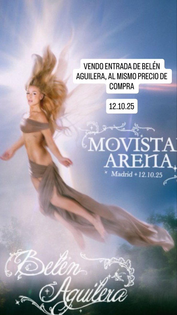 vendo entrada de pista de belen aguilera al mismo precio de compra!! movistar arena