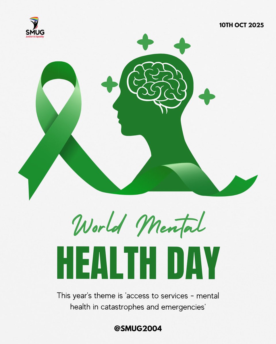 Today is World Mental Health Day

This year's theme, "Access to services - mental health in catastrophes and emergencies," reminds us that mental health care is a right, not a privilege.

No one should be left to suffer in silence.

To all LGBTQ+ community members navigating