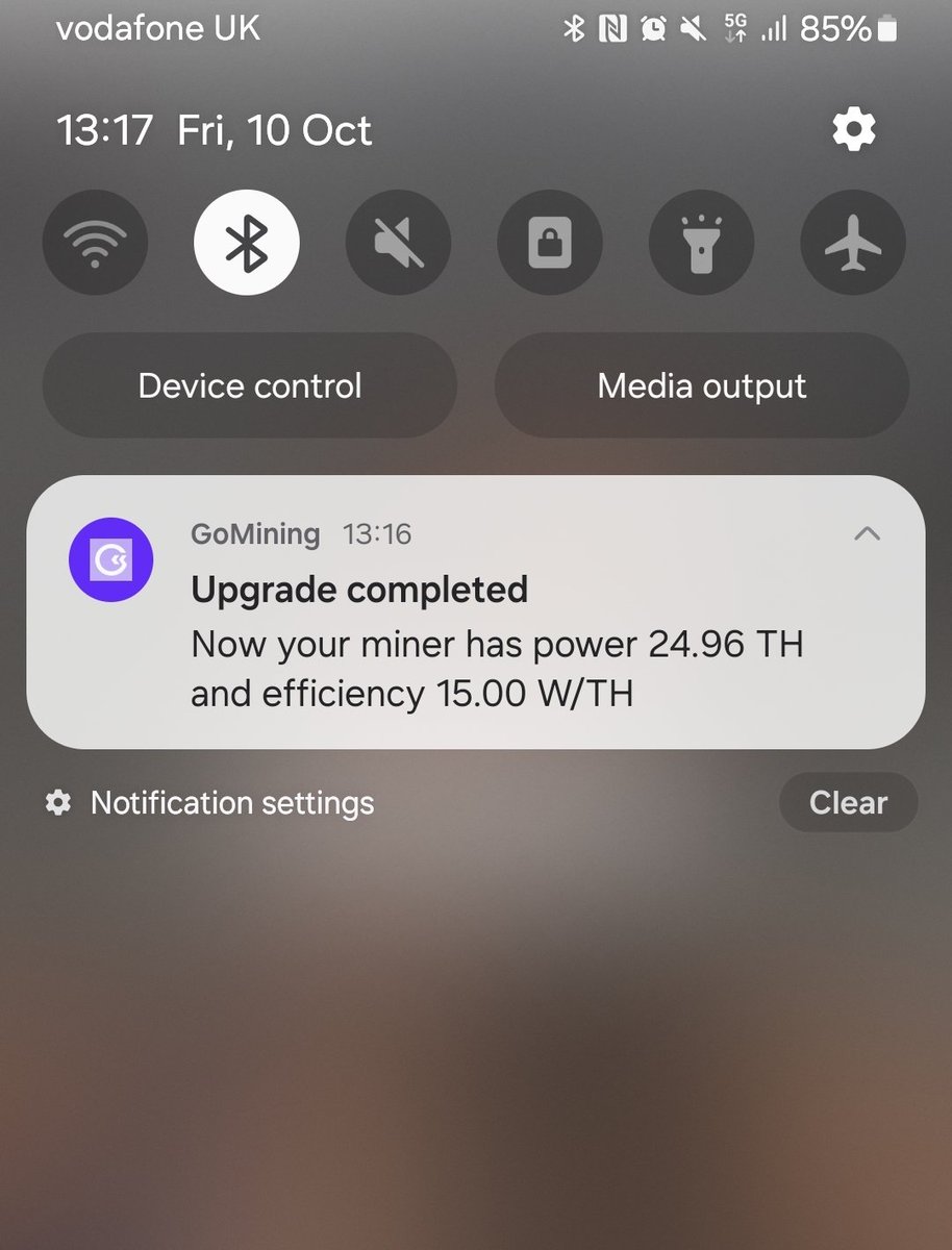 G0Miner's tweet image. My favourite notification each day 😂

Day 10 /10 of reinvesting on the new miner ✅️ 

#Crypto #BitcoinMining #Bitcoin #GoMining
