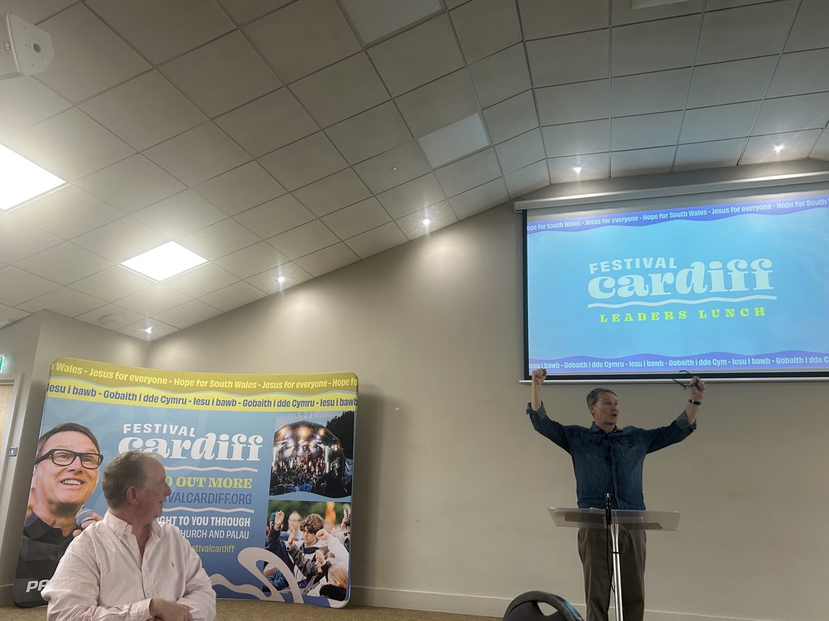 Excited to be at the leaders lunch hearing about Festival Cardiff 2027 with leaders from across South Wales and the Palau team - currently listening to Andrew Palau. Spaces still available for the public launch tonight.