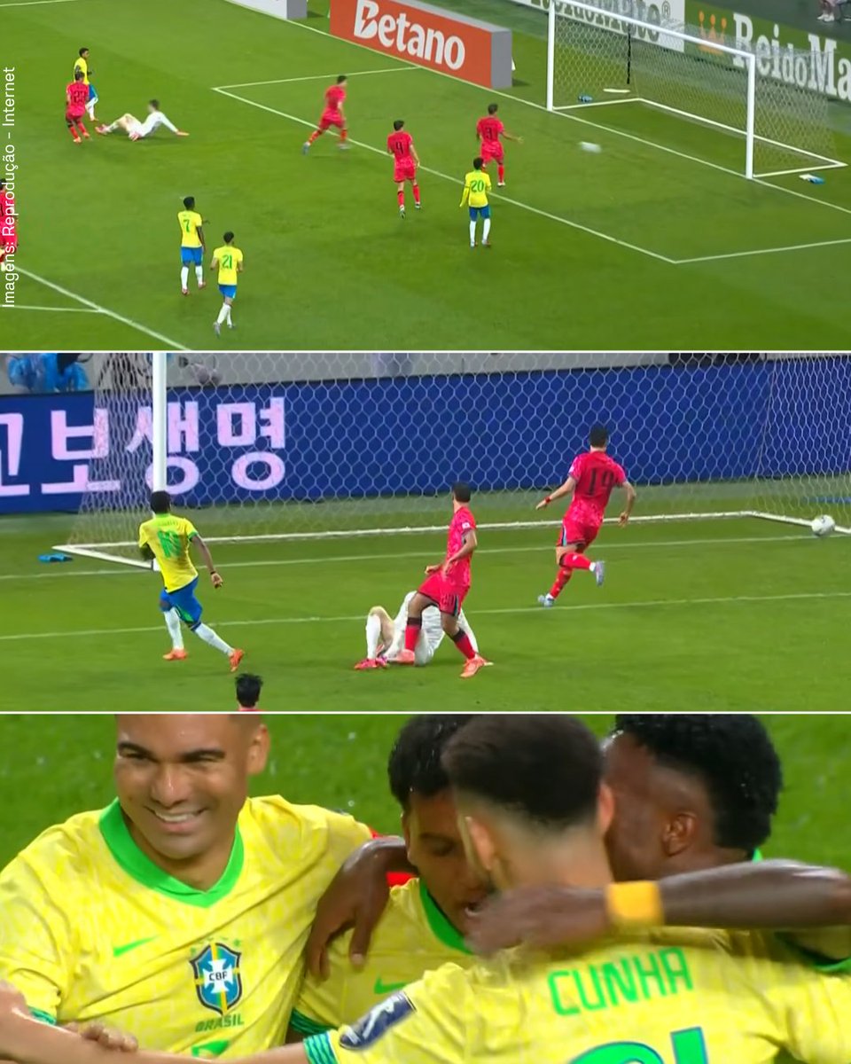 JovemPanEsporte's tweet image. 👀NO DETALHE: Vinicius Jr deixa Rodrygo sozinho para marcar o quarto do Brasil.
#Brasil #CoreiadoSul #Rodrygo