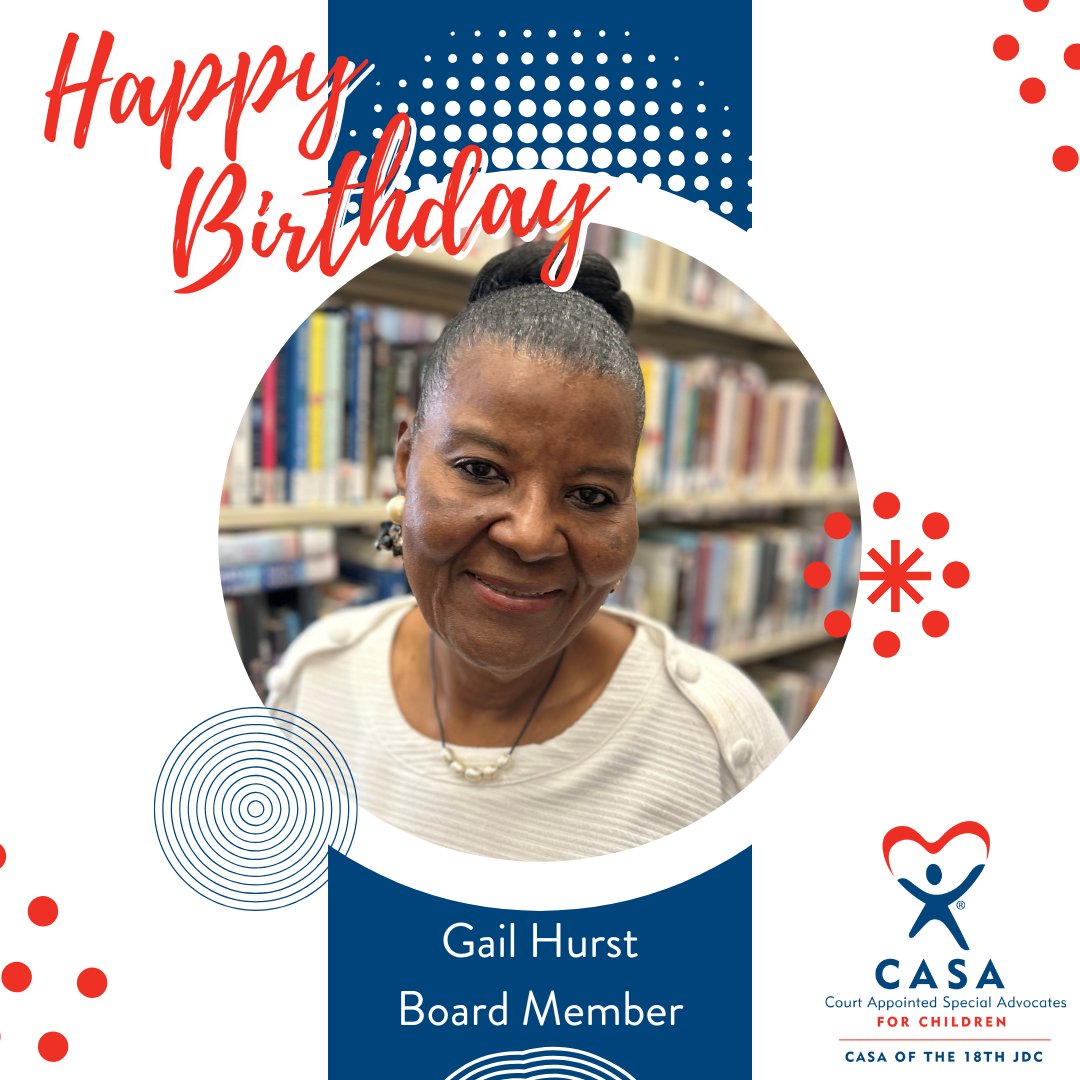 Please help us wish our Board Member Gail Hurst a very happy birthday! We hope you have a wonderful day! 🥳🎉