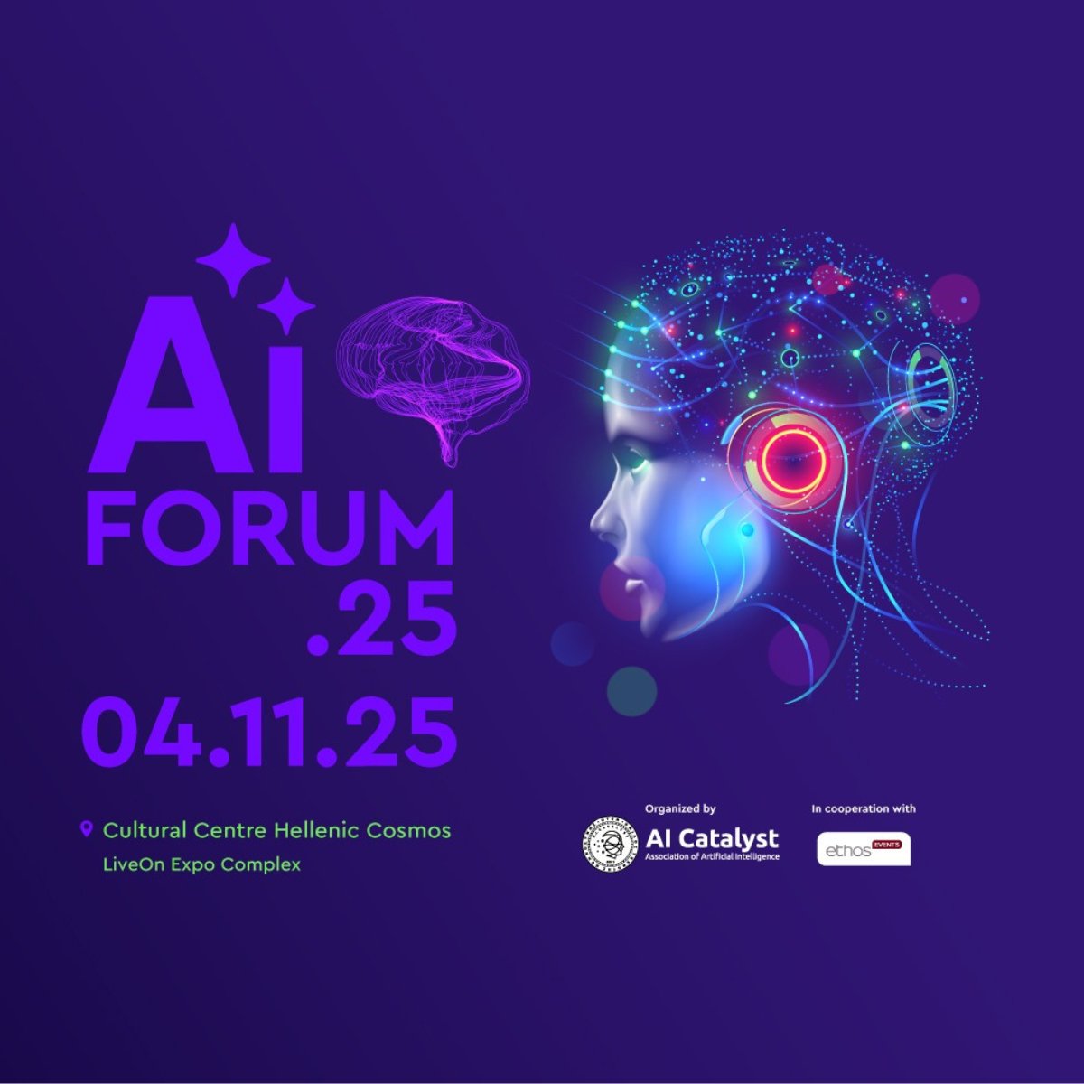 🌍 Athena Research Center supports #AIForum25, one of Greece’s key events on AI,  this November 4 at Hellenic Cosmos.

Join the dialogue on innovation, impact &amp; the future of AI.

🔗 bit.ly/4nK6gdT

#AthenaRC #ArtificialIntelligence