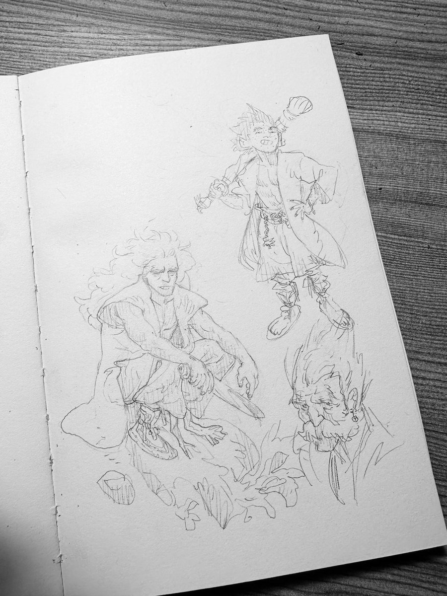 Grappling back with the pencil after some rust. A lot of characters want to come out.