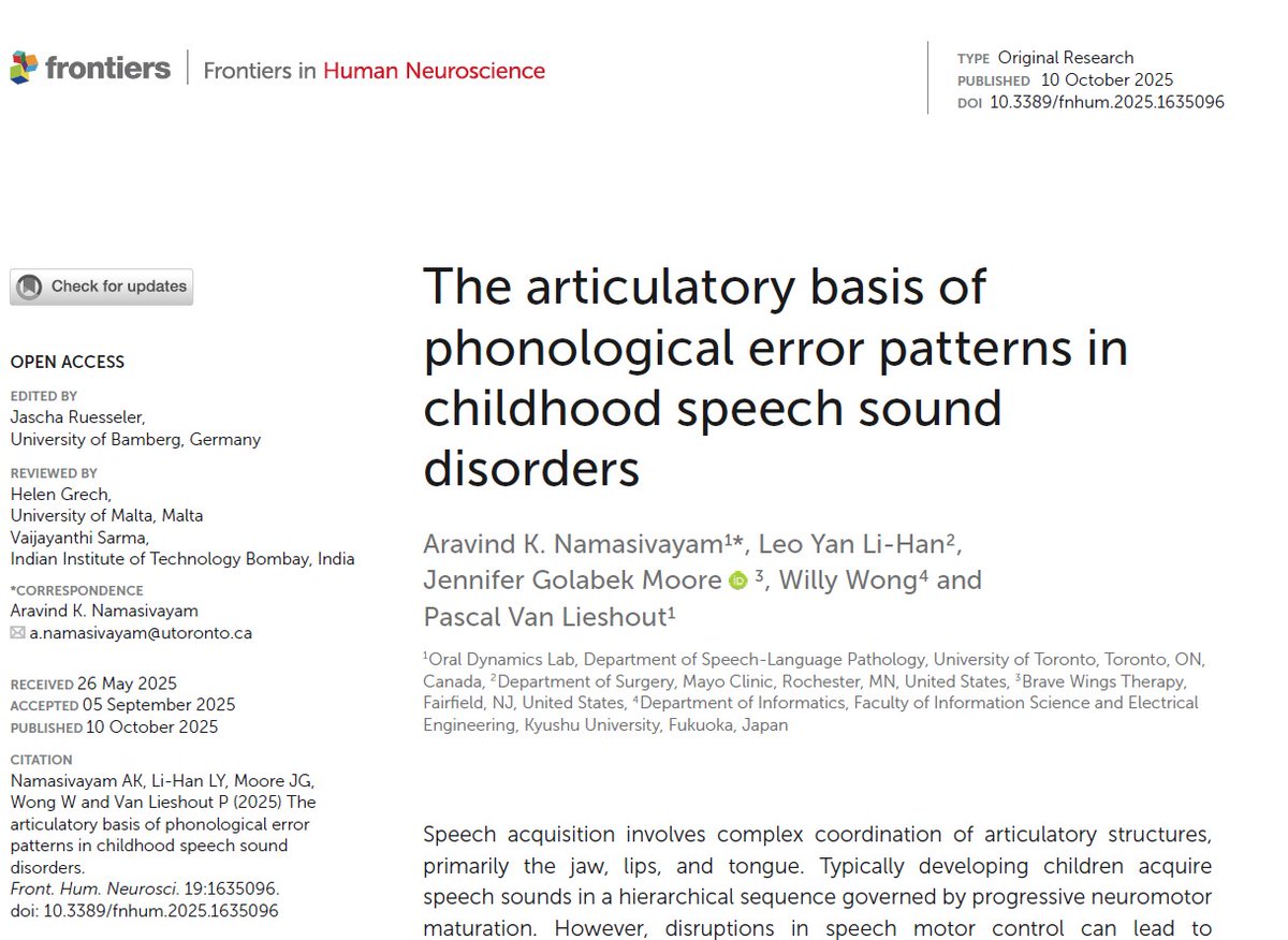Are phonological error patterns really phonological?? The paper you been waiting for.

Free open access just search articulatory basis for phonological error patters you will find it!

frontiersin.org/journals/human…