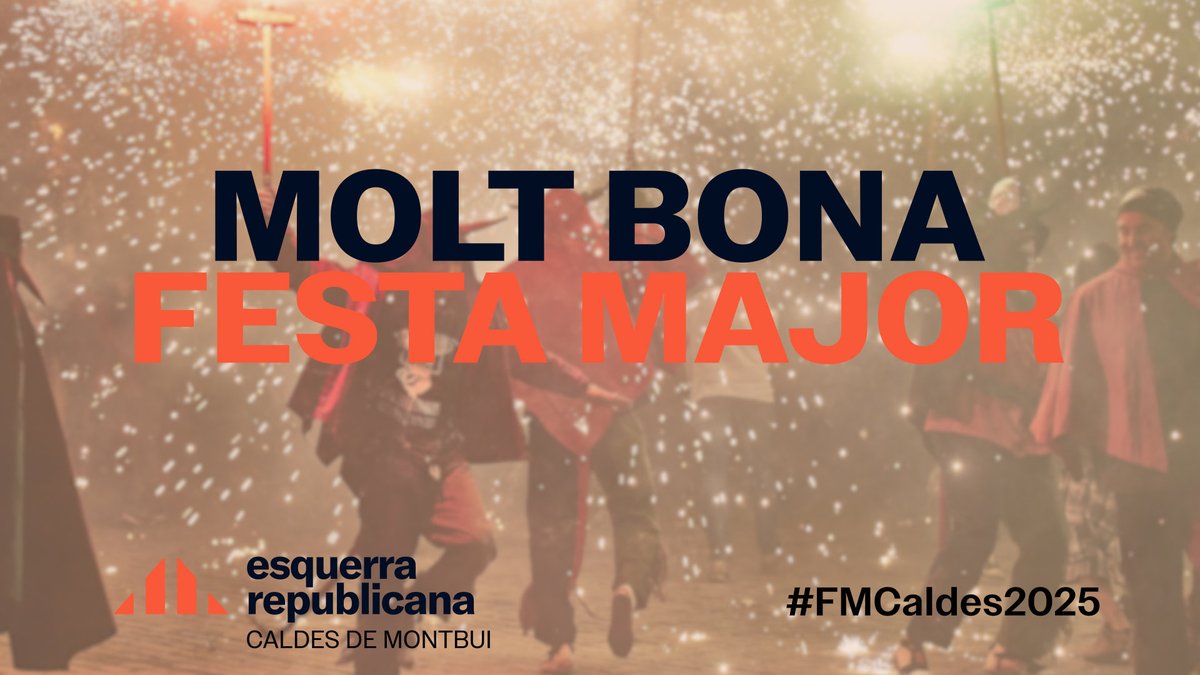 📢Seguim la festa! Participem de les activitats i dels concerts. Gaudim-ho a les places, carrers i parcs del nostre poble. Molt bona Festa Major!

#FMCaldes2025
#CaldesDeMontbui
#esquerrarepublicana #ElPobleQueBull
#VilaTermal