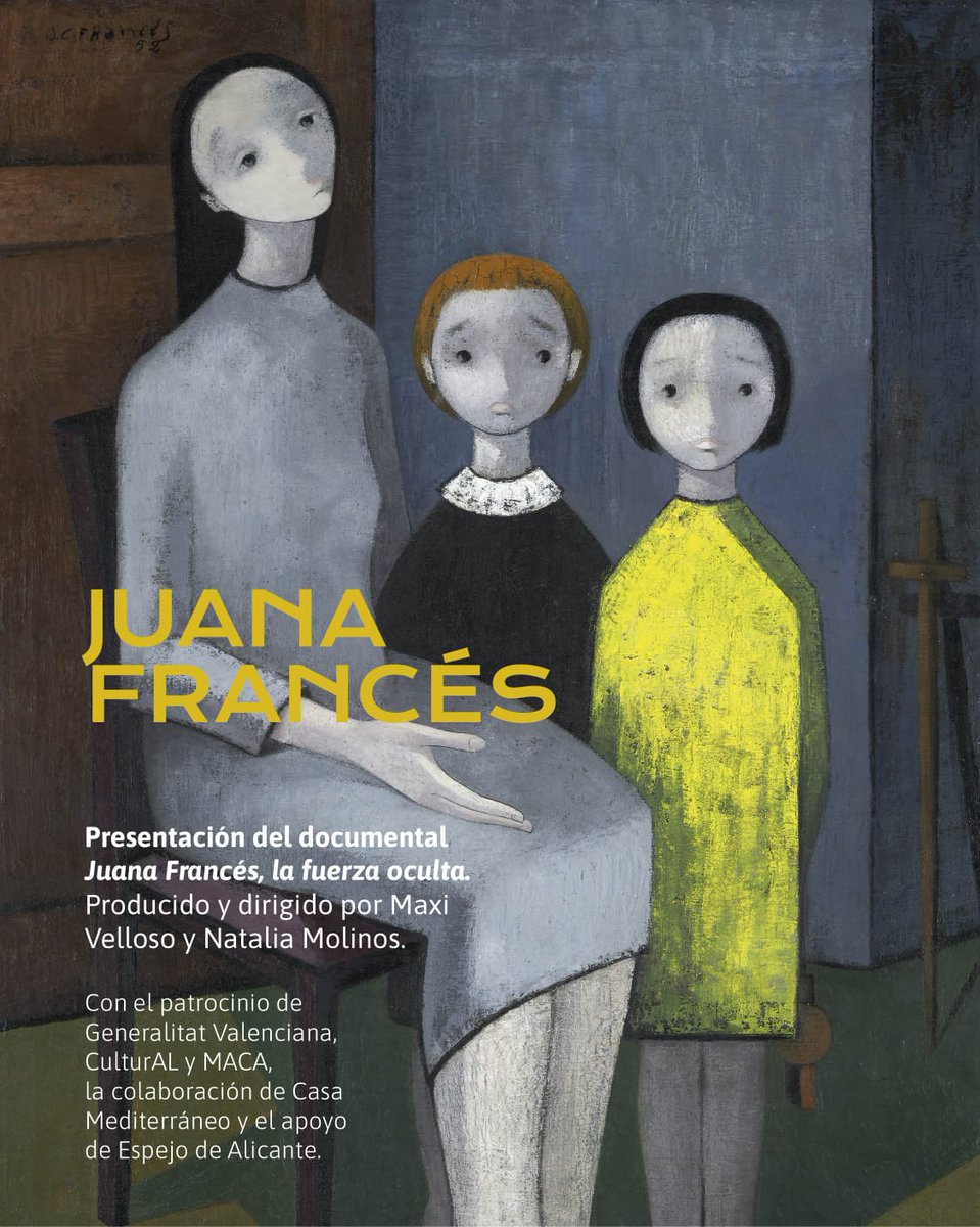 MACAAlicante's tweet image. Proyección de: &quot;Juana Francés, la fuerza oculta&quot; de Natalia Molinos y Maxi Velloso.

Viernes 17 de octubre a las 18.30 h. 

Con el apoyo de @GVAcultura @alicantecultura y MACA, y colaboración de @csmediterraneo y el apoyo de Espejo de Alicante.

#MACAAlicante  #Juanafrances