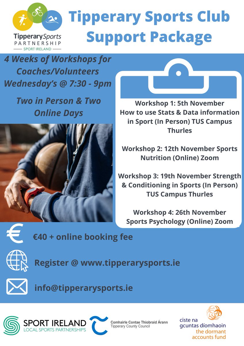 2025 Tipperary Sports Club Support Package Workshops

➡️➡️bit.ly/48gFKEb

<a href="/sportireland/">Sport Ireland</a>  <a href="/TipperaryCoCo/">Tipperary County Council</a> <a href="/NenaghGuardian/">NenaghGuardian</a>  
#BeActiveTipperary #TipperarySports #clubsupport