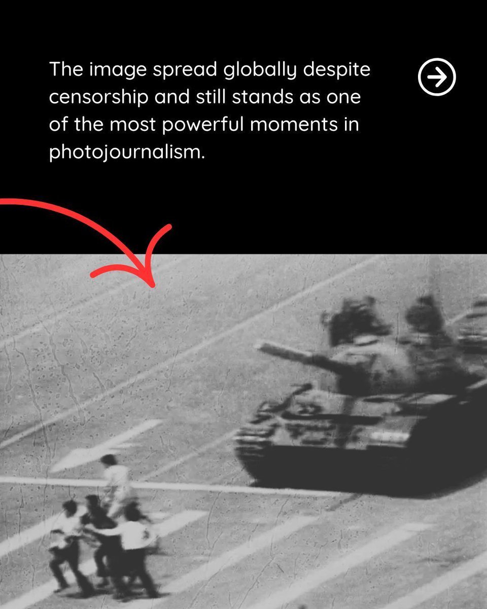 DSFAsiaOrg's tweet image. 📸 In Focus: The Tank Man Photo (1989) | One man, armed with nothing but courage, stood in front of a line of tanks in Beijing. The photo became a symbol of resistance, proving the power of journalism to capture truth and memory, even when voices are silenced. 

#InFocus…