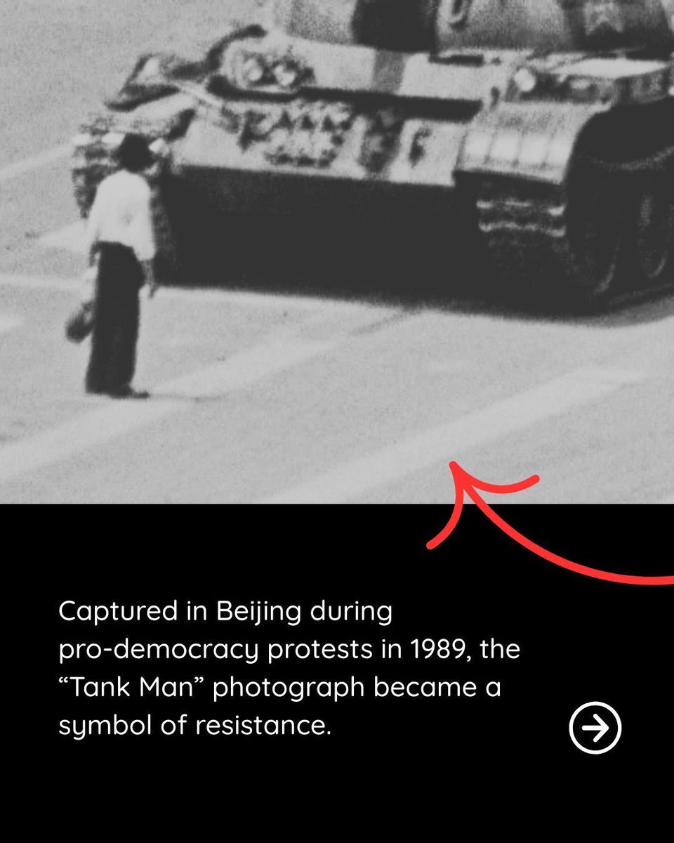 DSFAsiaOrg's tweet image. 📸 In Focus: The Tank Man Photo (1989) | One man, armed with nothing but courage, stood in front of a line of tanks in Beijing. The photo became a symbol of resistance, proving the power of journalism to capture truth and memory, even when voices are silenced. 

#InFocus…