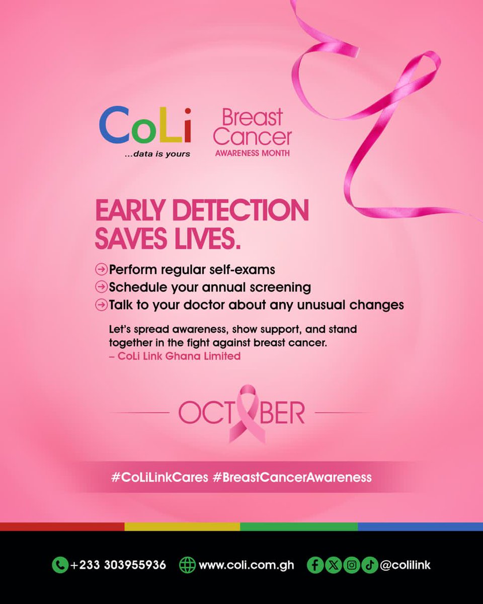 CoLiLink's tweet photo. This Pink October, let's help fight breast cancer together🎀

#colighana #colilink #breastcancermonth https://t.co/Qc5cqpOo5t