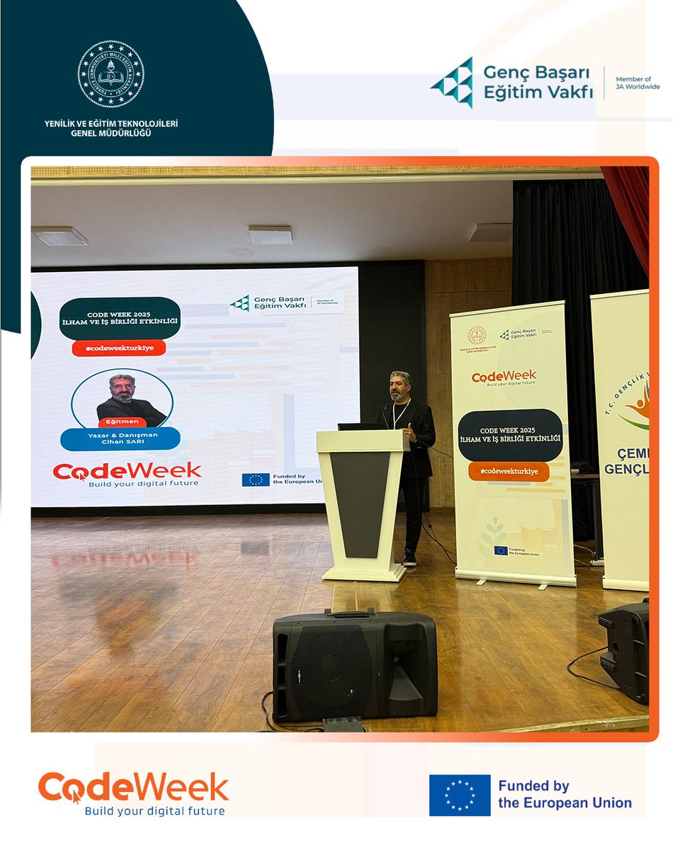 👏 Katılım sağlayarak bu heyecana ortak olan tüm değerli öğretmenlerimize, konuşmacılarımıza ve iş birliğiyle katkı sunan paydaşlarımıza teşekkür ederiz.

👉 Birlikte daha güçlü bir dijital gelecek inşa ediyoruz!

#GBEV #GençBaşarıEğitimVakfı #Yeğitek #CodeWeek #CodeWeekTürkiye