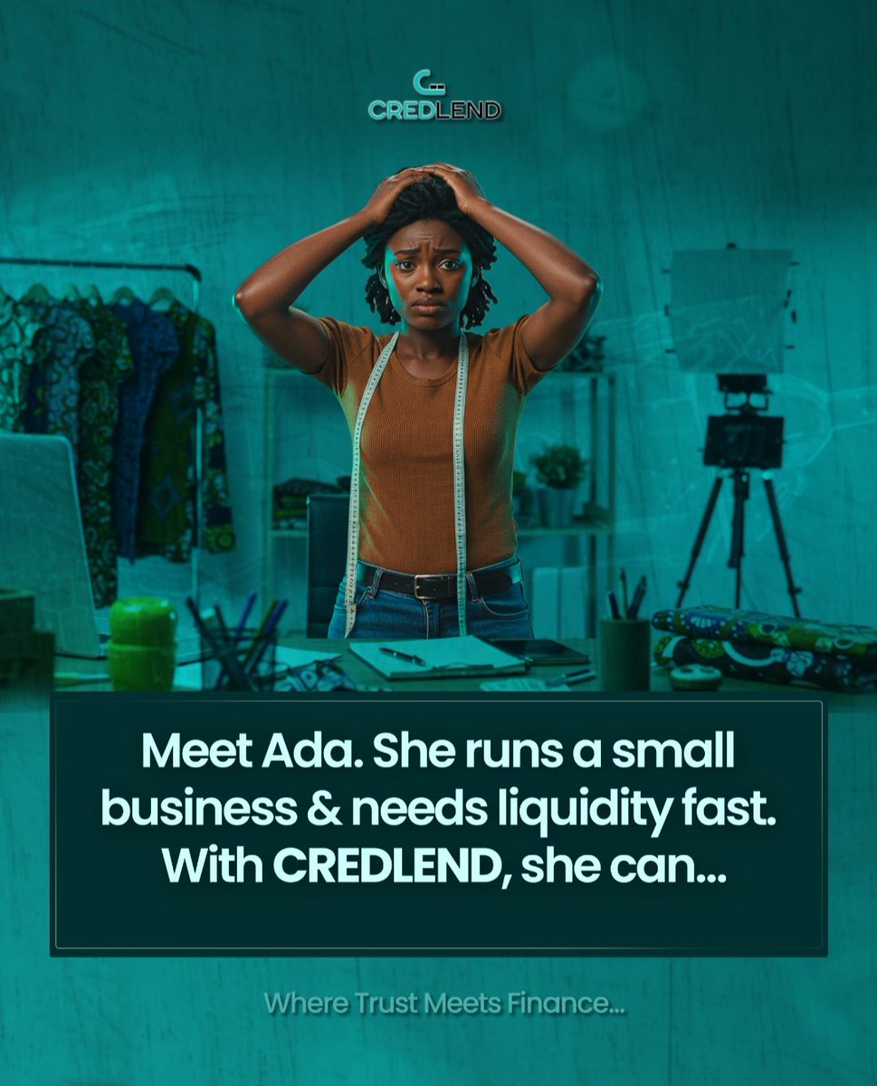CredLend's tweet image. Meet Ada
She runs a small fashion business and needs liquidity fast, orders are piling up, but cash flow is tight.
With CredLend, Ada doesn’t have to sell off her assets.
She simply stakes her tokens and gets instant cash.
No stress, no liquidation panic.
👇 Here’s how it works