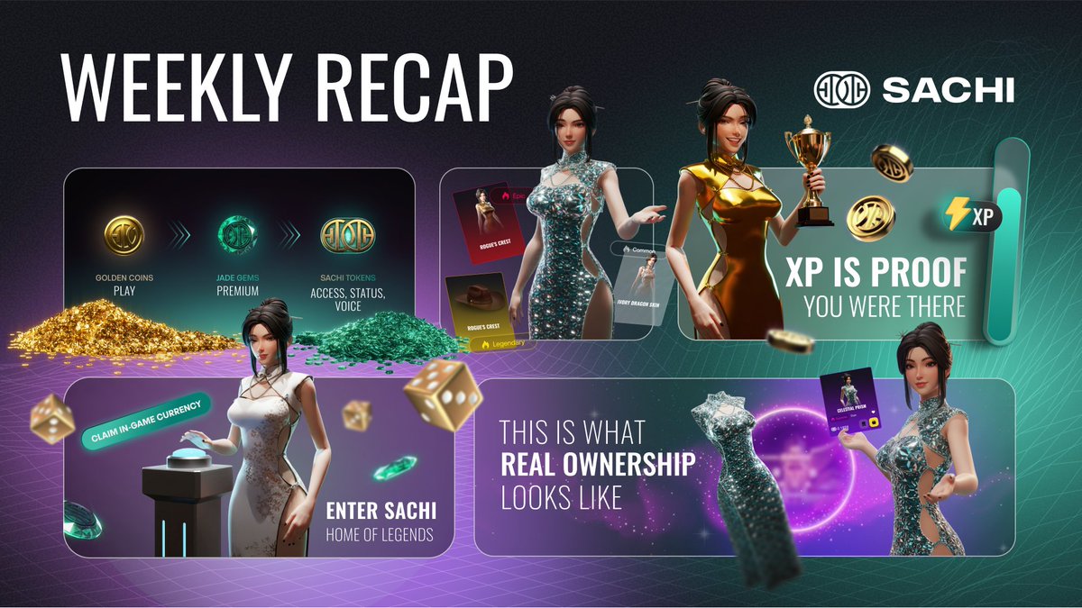 🎰 WEEKLY RECAP 🎰
The SACHIverse keeps evolving, more systems, more flexes, more ways to own your journey.⚡️Here’s what dropped this week👇

🔄 POWER OF CONVERSION 🔄
In the Unified Store, ownership flows both ways. 🎮
Convert NFTs into in-game items or mint your gear back into