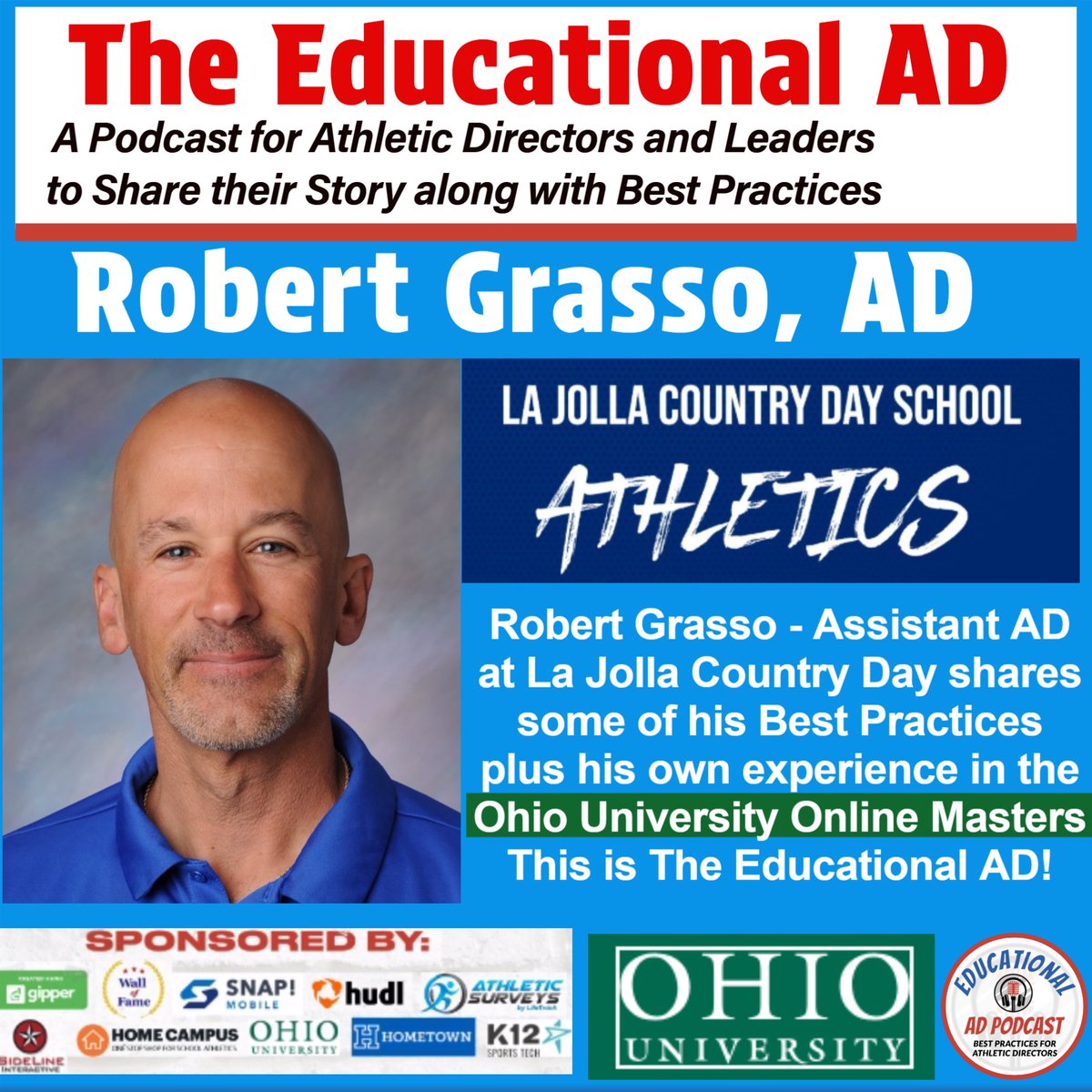 Robert Grasso of La Jolla Country Day shares his journey and BEST PRACTICES for ADs!
open.spotify.com/episode/4KiSEi…
<a href="/coach_ad/">Coach & AD Magazine</a> <a href="/AD__insider/">Athletic Director Insider</a> <a href="/TorreyAthletics/">LJCDS Athletics</a> <a href="/cifsds/">CIF-SDS</a>   <a href="/CSADAOnline/">CSADA</a>  <a href="/LJCountryDay/">LaJollaCountryDay</a> <a href="/WSSAAA_AD/">WSSAAA</a> <a href="/NFHS_Org/">NFHS</a> <a href="/OhioUMAA/">Ohio University MAA</a> <a href="/airwright/">Aaron Wright (he/him)</a> <a href="/MIAAAADs/">MIAAA</a> <a href="/Hudl/">Hudl</a> <a href="/gogipper/">Gipper</a> <a href="/CIFState/">CIF State</a> <a href="/IOWAHSADA/">IHSADA</a>