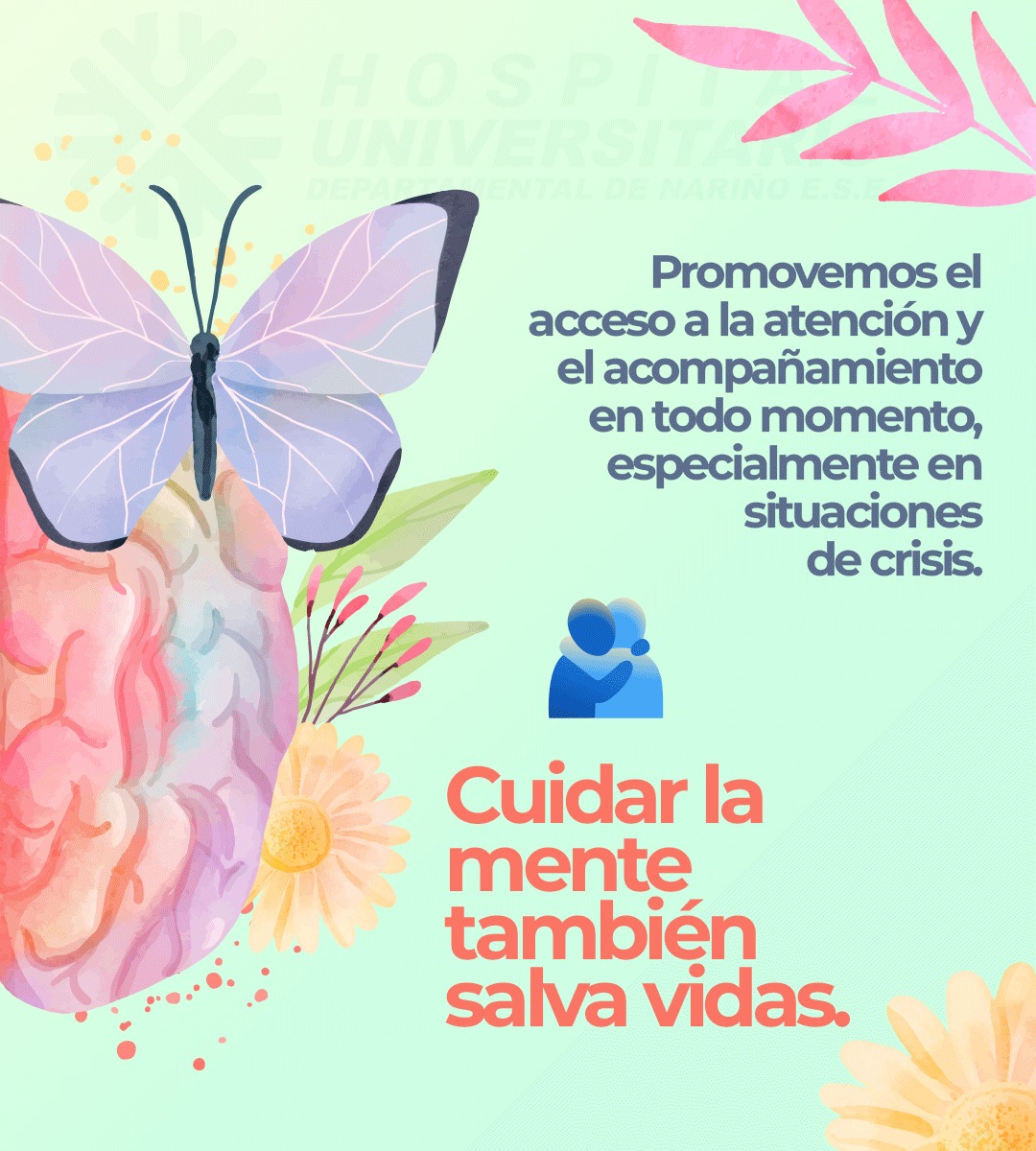 🌍 Hoy #10DeOctubre en el HUDN, nos unimos a la conmemoración del Día Mundial de la #SaludMental.

Cuidar la mente es tan importante como cuidar el cuerpo. Promovamos juntos el bienestar emocional, la empatía y el respeto hacia quienes viven con algún trastorno mental.
💚