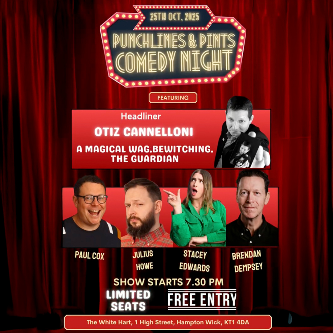 Hampton Wick Sat 25th Oct -  a FREE comedy night with a fantastic lineup. Reserve a ticket now and don’t miss out fullers.designmynight.com/68dcdc89d39958… <a href="/PaulCoxComedy/">Paul Cox</a>