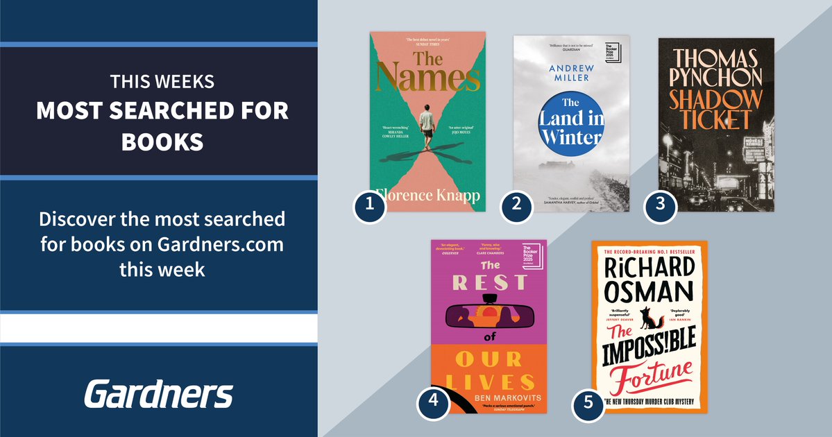 Gardners's tweet image. The Names, the Sunday Times bestseller by Florence Knapp, is our most searched for title this week. 

Discover our top five most searched for books, here:
gardners.com/Search?Catalog…

#Gardners #MostSearched #ThisWeek