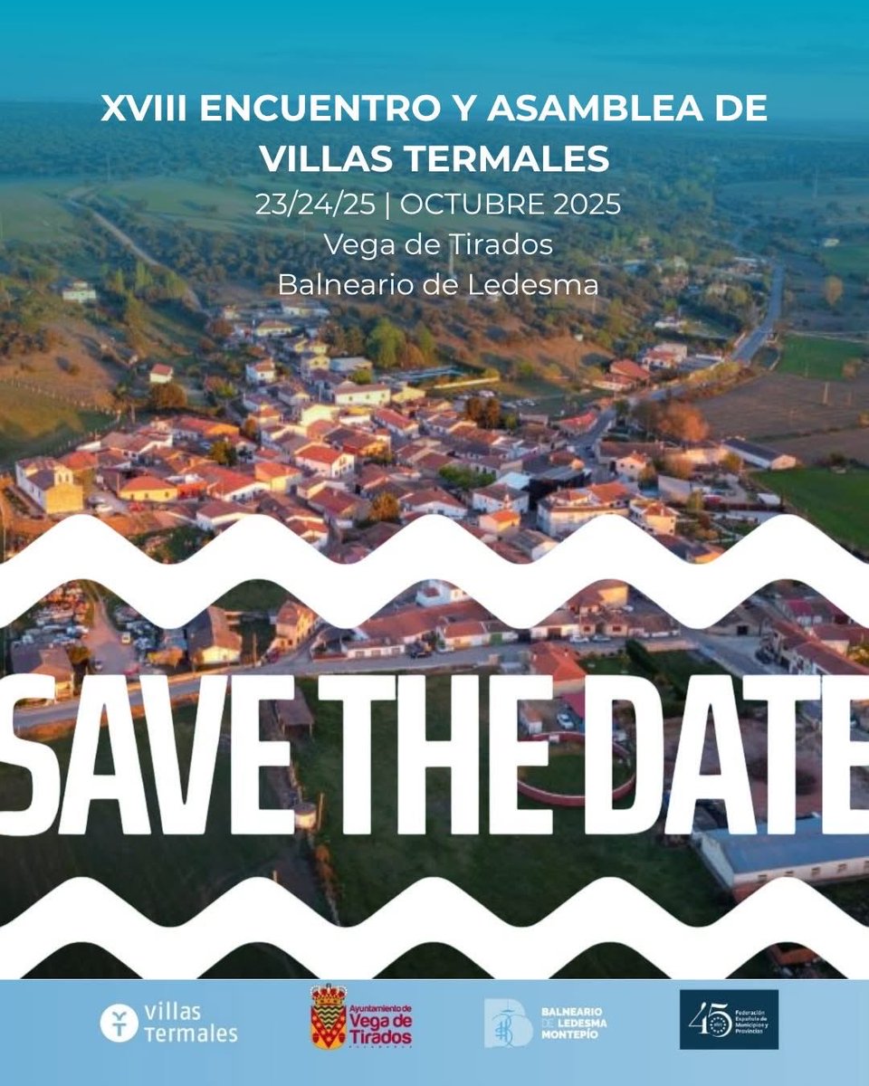 Orgullosos de ser anfitriones de la XVIII Asamblea de Villas Termales de la <a href="/fempcomunica/">FEMP</a>.

Vega de Tirados os espera.