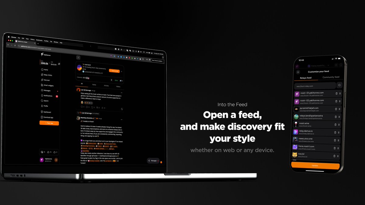 YakiHonne's tweet photo. 📷 Into the Feed — Your Space, Your Style
Find what you love, the way you like it. With Into the Feed, you can open and shape your own space — explore relays, discover communities, and keep up with the moments that matter to you.

No matter where you are — web or mobile — your feed now feels like home. 📷

#Nostr #YourFeedYourStyle