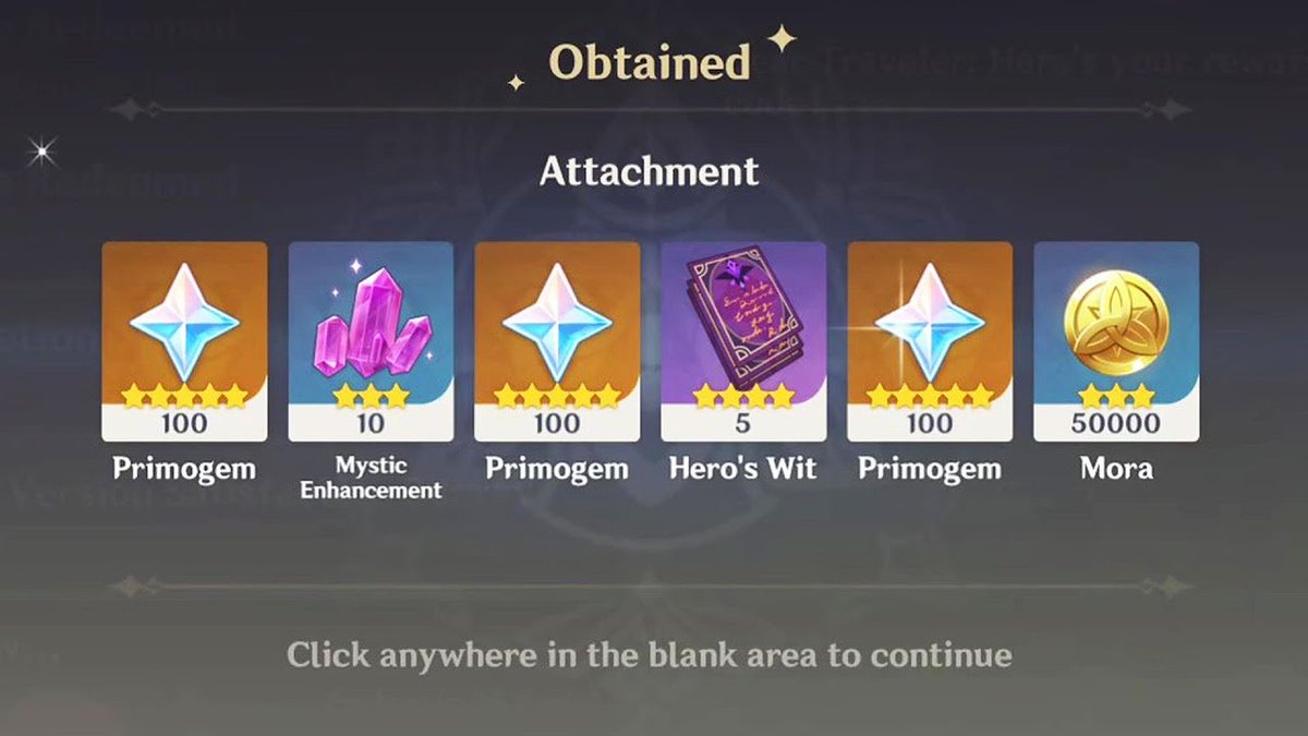 Gacha_Zone's tweet photo. Genshin 6.1 300 Primogems Codes

Nefer1022Ashru
LunalI1022
MiliastraWonderland

#GenshinImpact https://t.co/E0dq6tGsYO