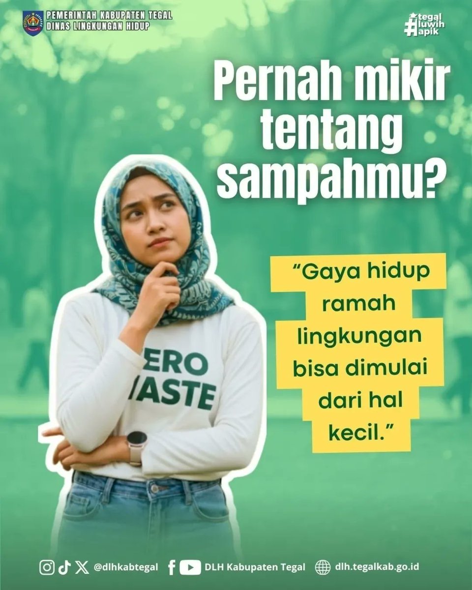 dlhkabtegal's tweet photo. #jakwirlingkungan
Kita nggak harus sempurna buat peduli lingkungan 🌿
Mulai aja dari hal kecil: bawa tumbler, pakai tas kain, pilah sampah ♻️
Bareng-bareng kita wujudkan #TegalLuwihApik 🤝

#ZeroWaste #DLHKabTegal #GoGreen #SadarLingkungan #TumblerChallenge #BijakPlastik https://t.co/g6uuKX9uEG