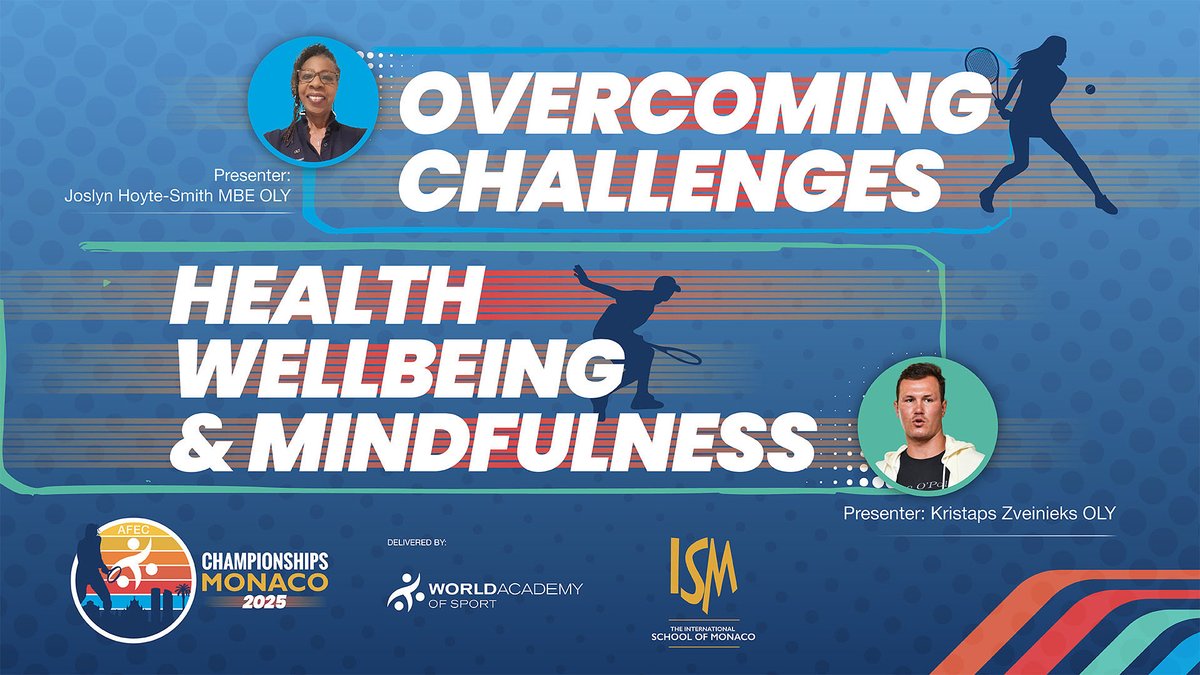 ISMonaco's tweet image. 🎾 ISM is excited to host the #AFEC Educational Sessions during the AFEC Tennis Championships 2025!
🗓 Oct 14 | 📍 ISM Auditorium 🎙️ Joslyn Hoyte-Smith OLY MBE &amp;amp; Kristaps Zvejnieks OLY
#StudentAthlete #WAoS
