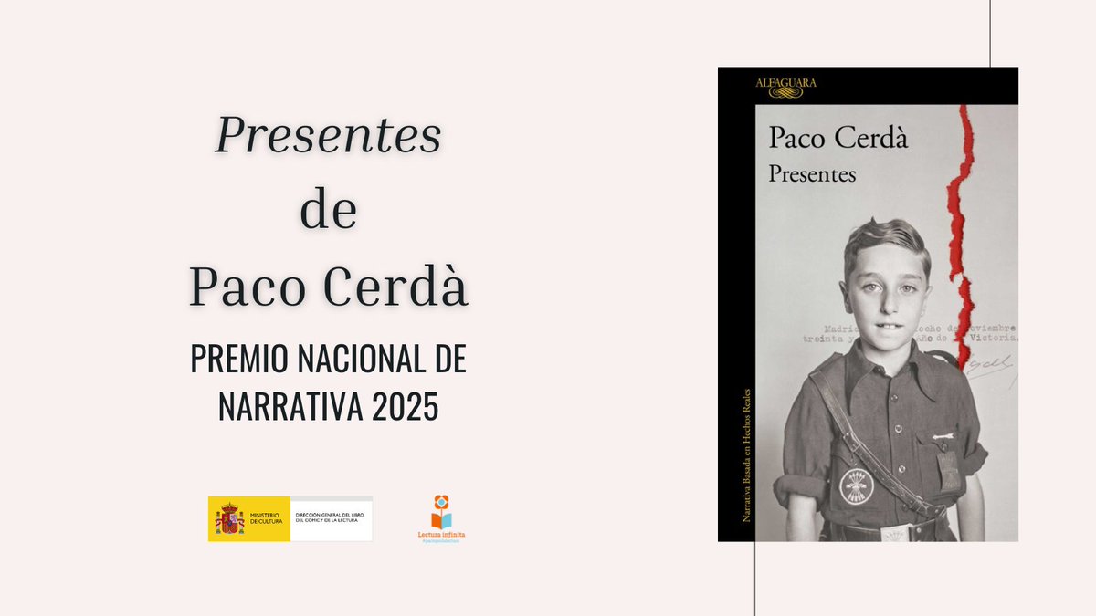 Paco Cerdà, Premio Nacional de Narrativa 2025

El jurado elige ‘Presentes’ por “la maestría estilística con la que el autor, con un lirismo tan natural como impactante, describe la construcción de un mito, a través de la narración del traslado de los restos de Primo de Rivera”