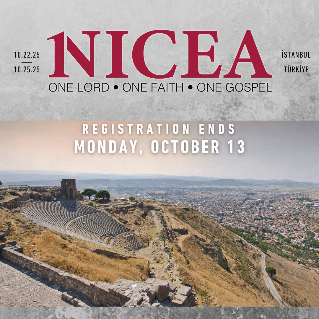 NiceaConference's tweet image. Seventeen centuries after the First Council of Nicea, believers from 40+ nations will
gather again in Iznik, Türkiye to remember the truth that Jesus is Lord.

Over 450 attendees are already registered for Nicea Conference 2025 — a global
gathering to celebrate the Nicene Creed…