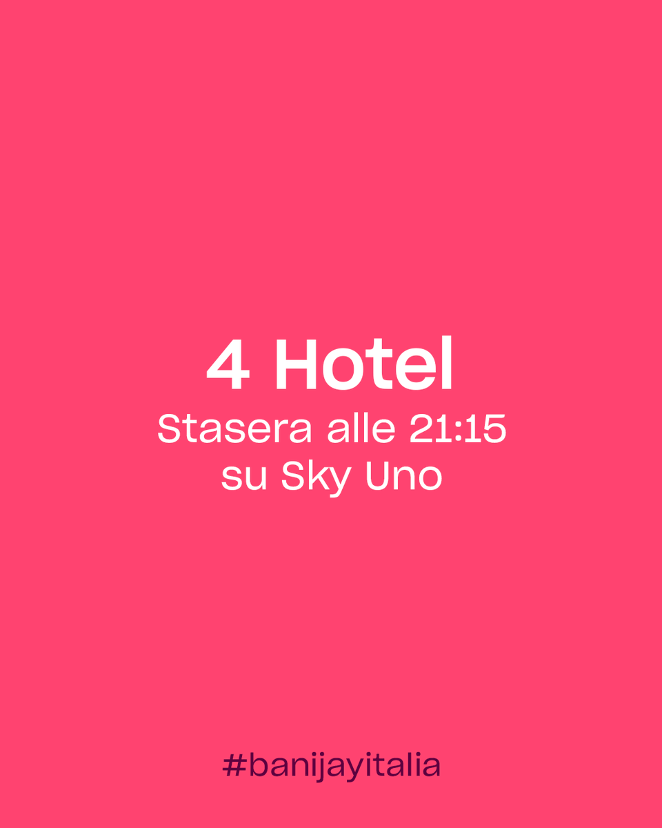 Banijay Italia (@banijayitalia) on Twitter photo Domenica vuol dire solo una cosa: c'รจ #4Hotel! ๐๏ธ
La ricerca dei migliori alberghi d'Italia di <a href="/barbierichef/">Bruno Barbieri</a> prosegue portandoci a Parma e nella sua "Food Valley"!๐ง๐
#4Hotel stasera a partire dalle 21:15 su @skyitalia e in streaming solo su @NOWTV_it ๐บ Una prod. #banijayitalia Domenica vuol dire solo una cosa: c'รจ #4Hotel! ๐๏ธ
La ricerca dei migliori alberghi d'Italia di <a href="/barbierichef/">Bruno Barbieri</a> prosegue portandoci a Parma e nella sua "Food Valley"!๐ง๐
#4Hotel stasera a partire dalle 21:15 su @skyitalia e in streaming solo su @NOWTV_it ๐บ Una prod. #banijayitalia