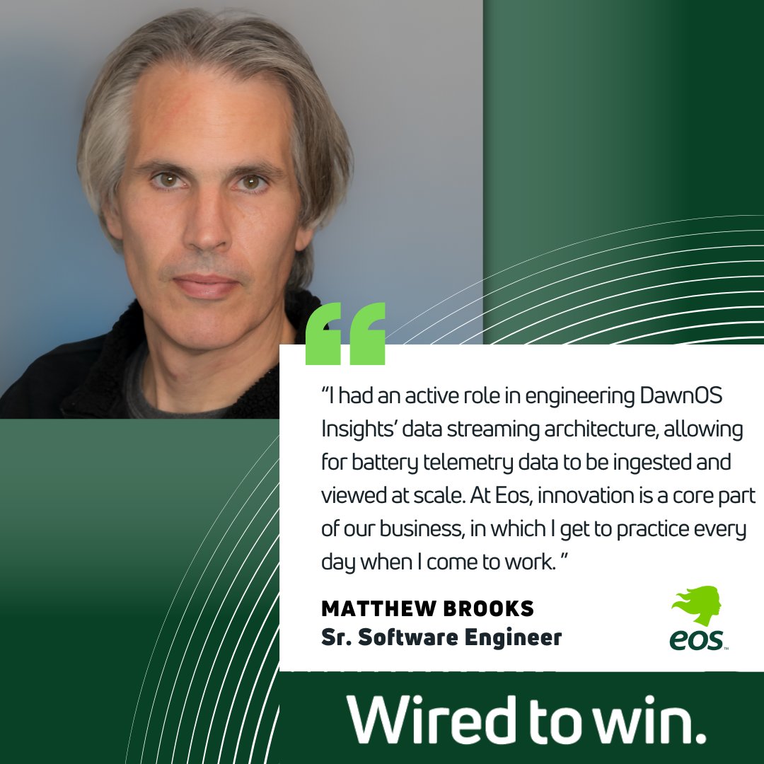 PoweredByEos's tweet image. Eos Employee Highlight: The Bright Stars of DawnOS
Meet Lukas & Matt🌟
Lukas & Matt were instrumental in bringing DawnOS to life. From designing data models to engineering data streaming architecture, they're helping shape the future of energy! Join us in celebrating our team👏