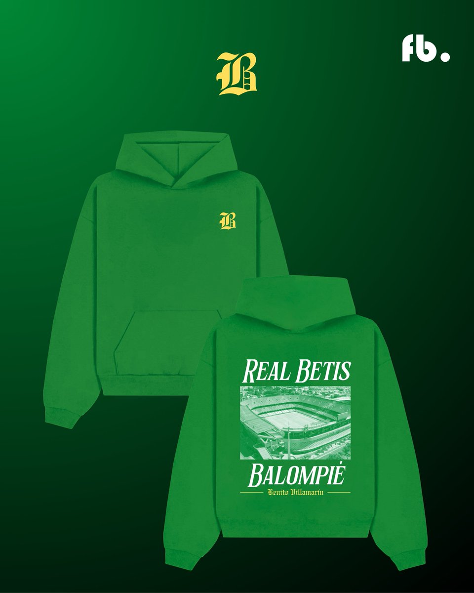 💥 Estilo, historia y pasión en una sola prenda.

Sudadera edición especial Real Betis Balompié, con diseño retro y detalles únicos del Benito Villamarín.

Perfecta para la calle o para animar desde la grada.

🟩 Pon en los comentarios si te gustaría que salga a la venta.