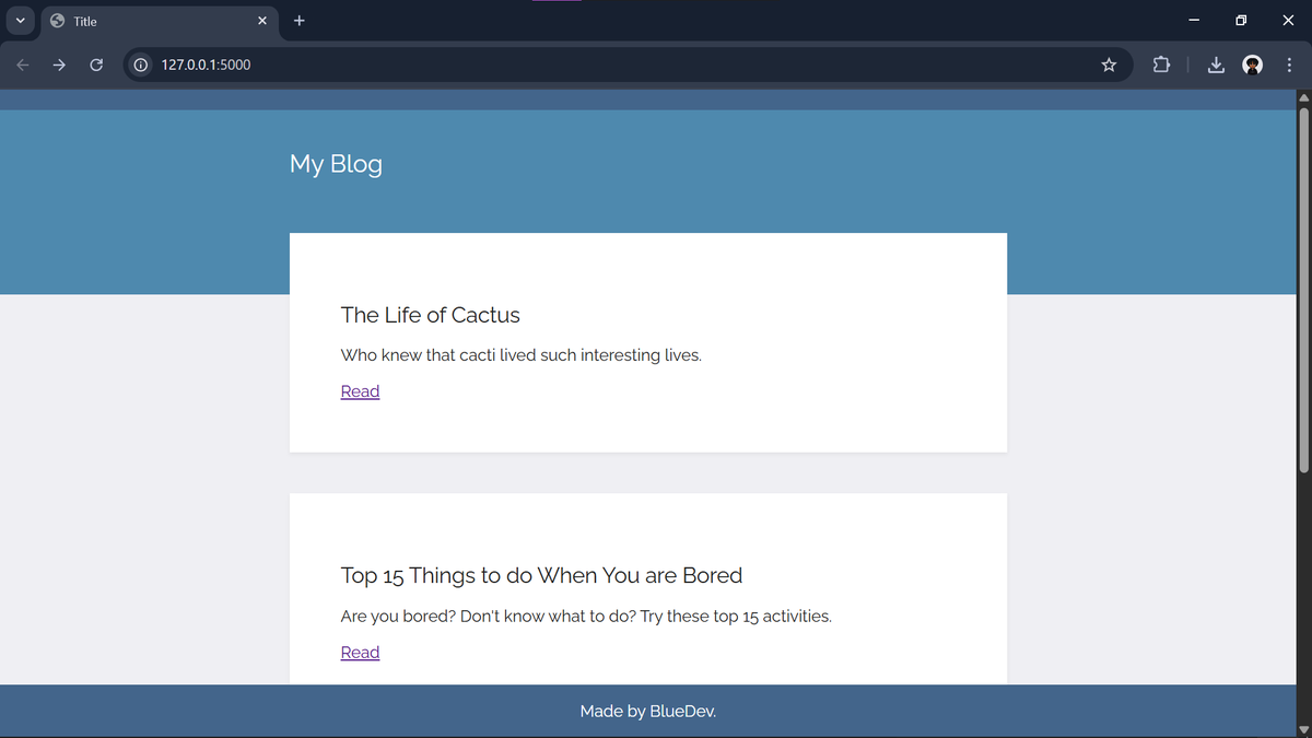 bluedev_py's tweet image. Day 57/100 – Intermediate+
> Templating with Jinja in Flask
> Learned how to use Jinja to create dynamic HTML pages, combine templates with APIs, use multiline statements, and build URLs with Flask
#100DaysOfCode
#pythonprogramming
#pythononlinetraining