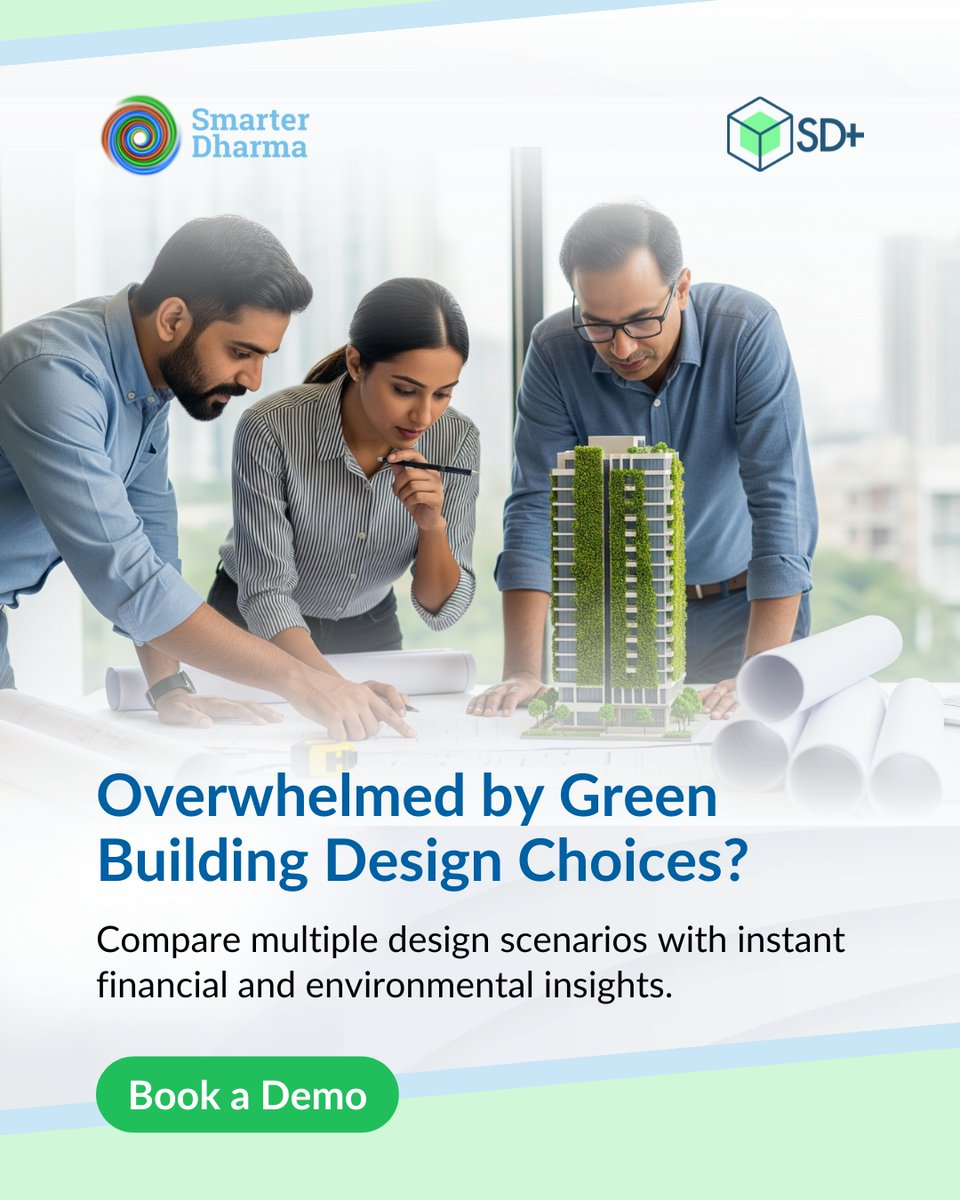 smarterdharma's tweet image. What if every green building design choices showed you its impact - instantly?

The SD+ Scenario Builder helps you see the financial and environmental impact of every design choice - side by side.

DM/Comment to Book a Demo.

#sd+ #greenbuildings #greendesign