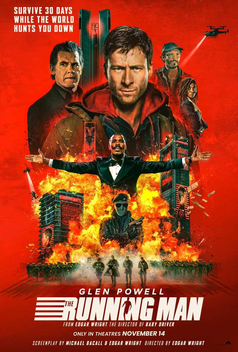 RunningManMovie's tweet image. Survive 30 days while the world hunts you down. Check out the New Poster for The #RunningManMovie – Only in theatres November 14.