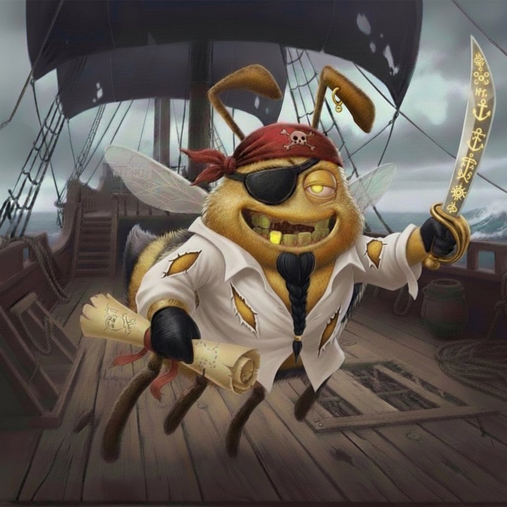 rtotde's tweet image. @PlayHoneyland 

Meet Pete the Pirate! Maybe our next Chasebee 🤞🏻 

He is crossing the ocean searching for the golden honeypot treasure! 

Help him out to like and reply! 

#chasebee #honeyland #cryptogaming #crypto #hxd