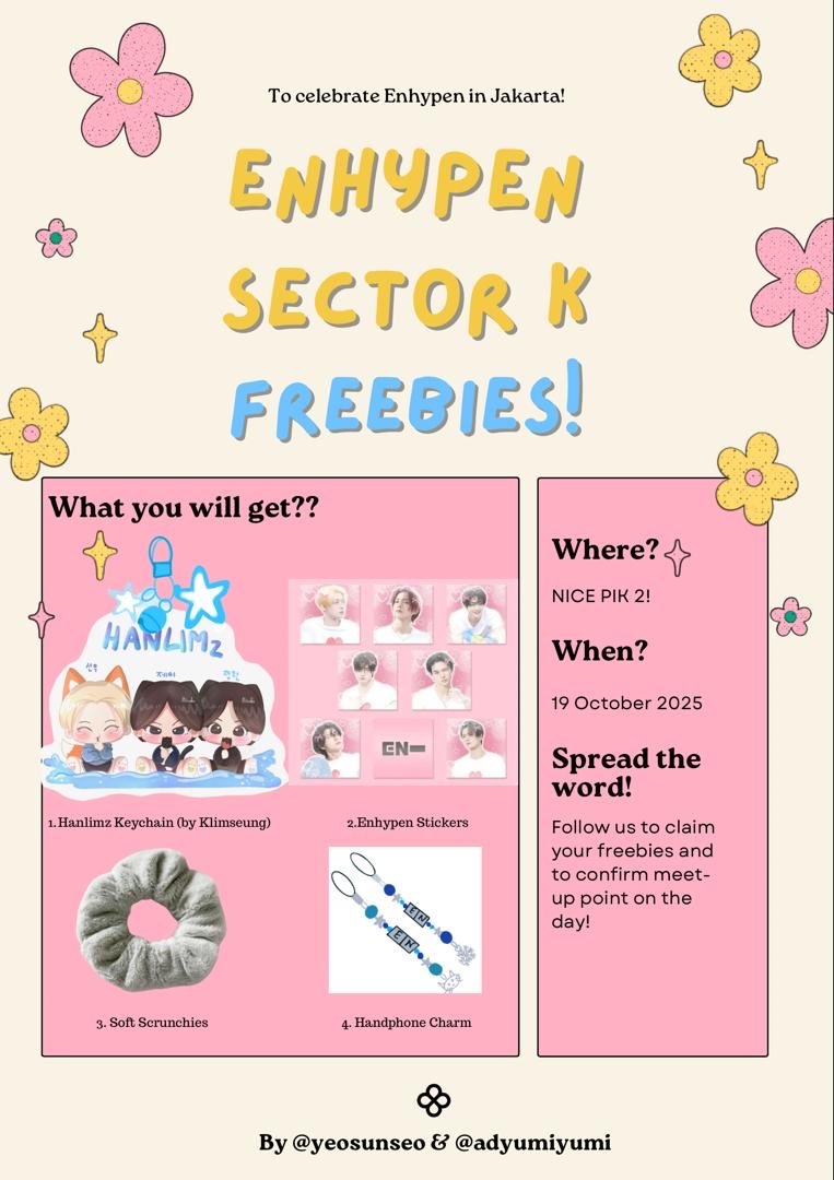 YeoSunSeo's tweet image. 🎀 Sector K Freebies by @YeoSunSeo & @adyumiyumi 🎀
📍: NICE PIK 2
📅: Day 2, 19 Oct 2025
⏰: TBA
💎: Limited Stock
📌How to claim :
✅Say Hi if you meet me 🤜🏻🤛🏻
✅Follow us, RT & Like are appreciated
✅Kindly tag us if you get it 💕
✅DON’T THROW OR SELL ❌‼️
#SecktorK2025