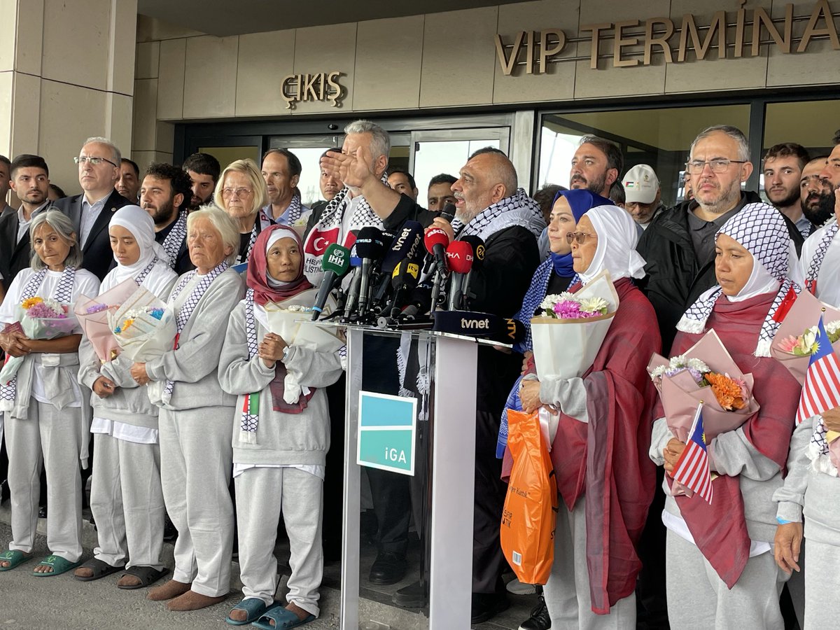 Özgürlük filosu aktivistleri İstanbul’a döndüler.‼️
Elhamdülillah 🤲