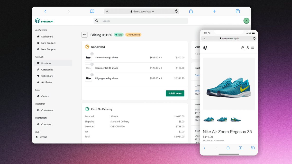 midudev's tweet image. ¡Una plataforma eCommerce Open Source!
Se llama EverShop y está hecha con TypeScript y React.

✓ Arquitectura modular y personalizable
✓ Se levanta en minutos con Docker
✓ Con panel de administración
✓ API lista para usar

→ github.com/evershopcommer…
