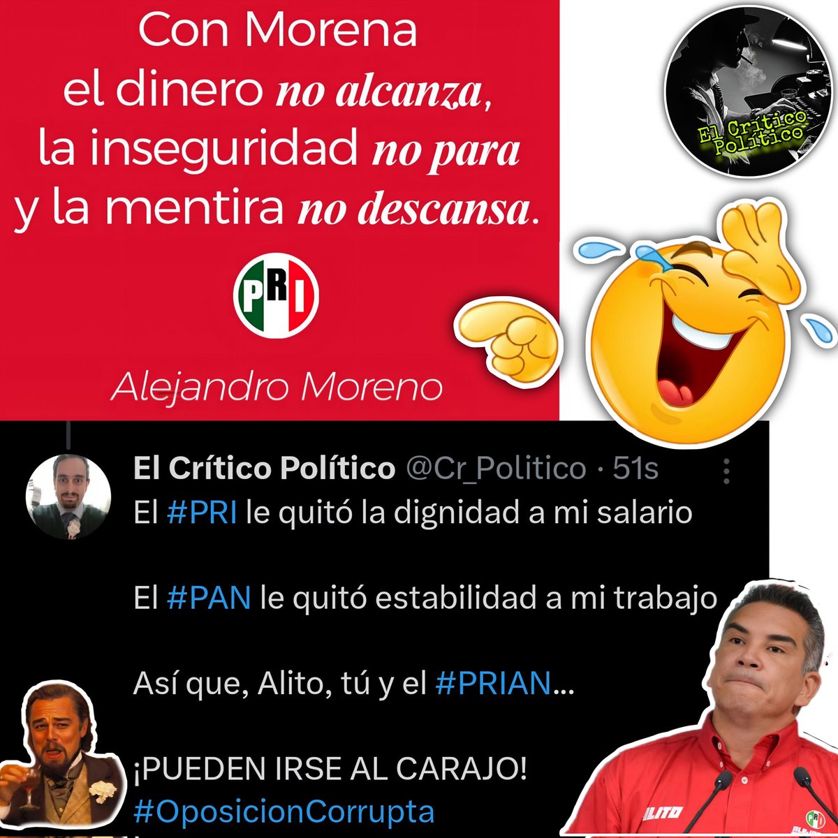 ¿<a href="/alitomorenoc/">Alejandro Moreno</a> cree que somos ingenuos tarados o qué?

Alito, el #PRI y el #PAN jodieron a generaciones enteras

Y eso JAMÁS lo vamos a olvidar

#AlitoVeteAlCarajo