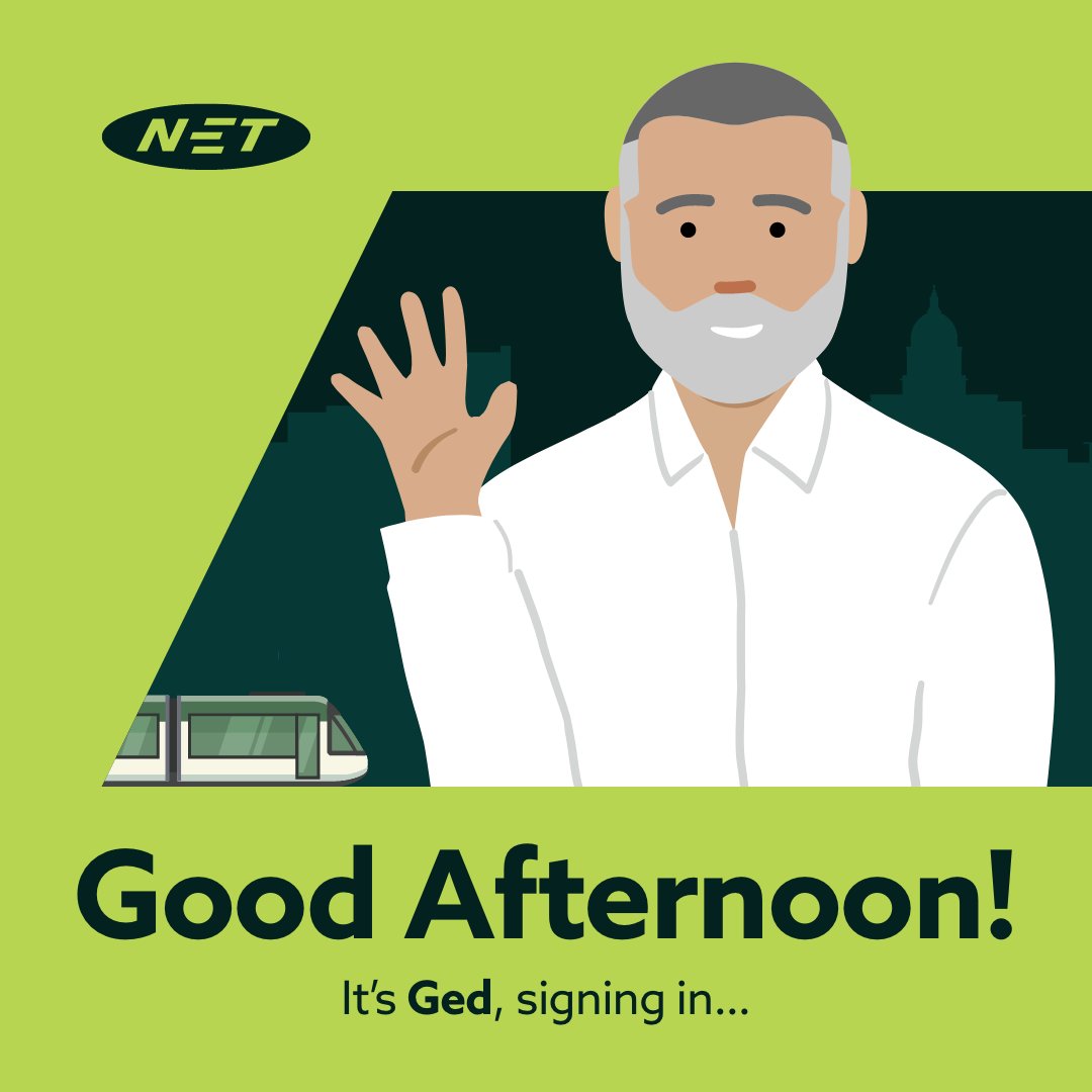 NETTram's tweet image. Good afternoon, Ged signing in for the afternoon updates.

✅ We&apos;re running a frequent service to all stops.