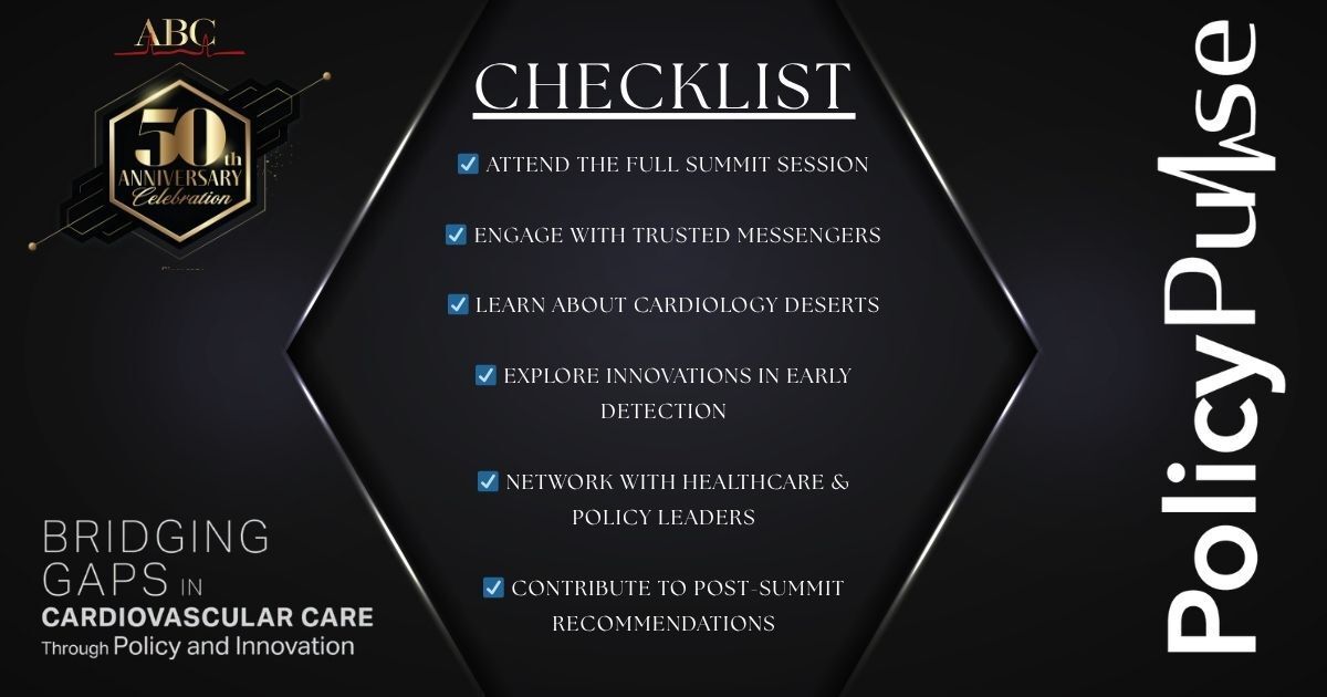 ABCardio1's tweet photo. Your voice. Your insight. Your pulse on change.
Join us today at the 3rd Annual Policy Pulse Summit!
To learn more, visit https://t.co/Zk9jDqdR9B.
Join leaders tackling gaps in cardiovascular care!
#ABCSummit #PolicyPulse2025 #EveryHeartCounts #CardiovascularCare #ABC50th https://t.co/EEgjHBQFWY