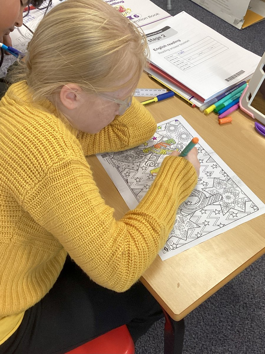 We have been taking part in #helloyellow for Young Minds. We are completing a mindfulness task after a busy lunchtime #bishoptonprimary #bishoptonyear6