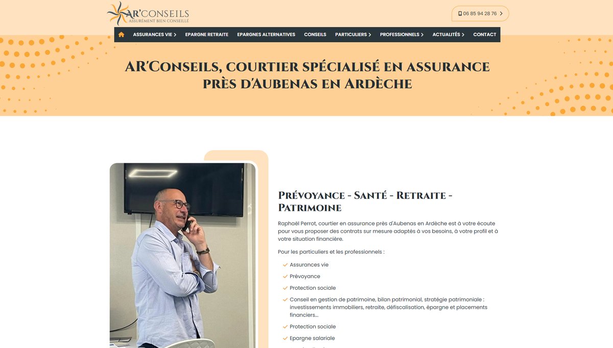 Zefyx's tweet photo. Merci à AR'Conseils (courtier en assurance) de nous avoir à nouveau confié la réalisation de son tout nouveau site internet.😊
👉 https://t.co/9Vh6j5gcLf

Découvrez toutes nos réalisations sur https://t.co/AVq6gWnc76🚀

#Webdesign #SiteInternet #Assurance https://t.co/YB4KuQ6RUS