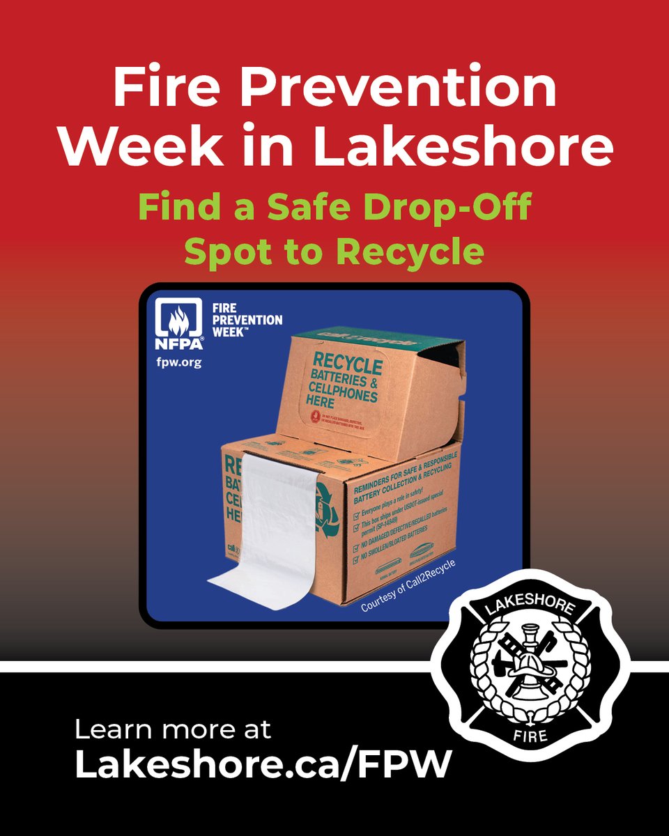 Don’t toss lithium-ion batteries or devices in the trash or regular recycling bins—they can start a fire. Drop them off at a legit battery recycling spot. Visit call2recycle.org to find a drop-off location near you. 🔋🔥

#firepreventionweek #firesafety #batterysafety