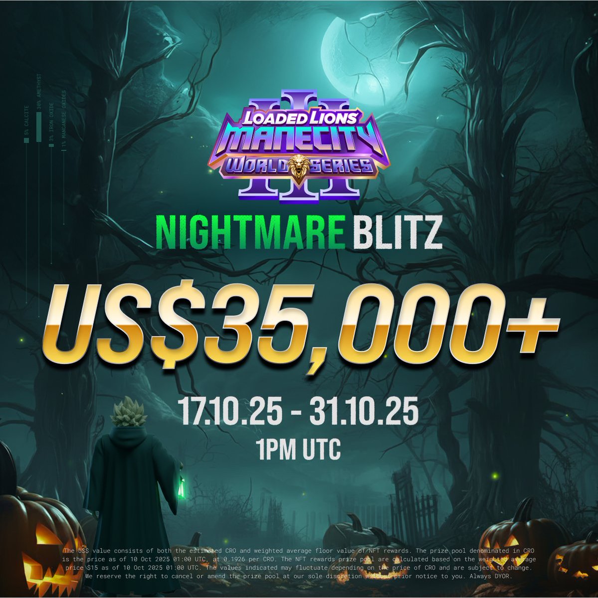 LoadedLions_CDC's tweet image. Attention Mane City, spooky season is here 👻

Get your Jack-o-lanterns ready because the Nightmare Blitz is starting soon 🎃

The first two-week long Blitz of the Loaded Lions: Mane City Competitive Season III is turning up the heat with an epic starting prize pool of US$35,000…